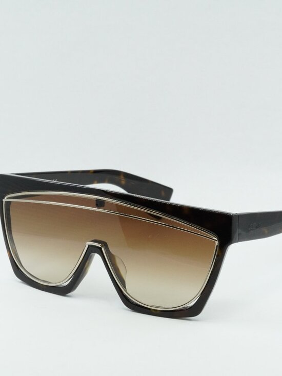 Loewe LW40012F 52F Shield Sunglasses – Dark Havana \\Gradient Brown main image 5